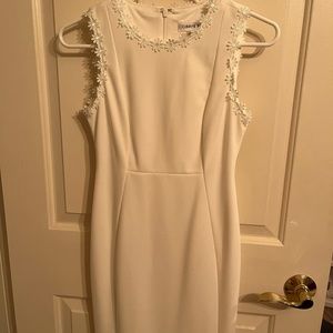 Calvin Klein cocktail sheath little white dress new